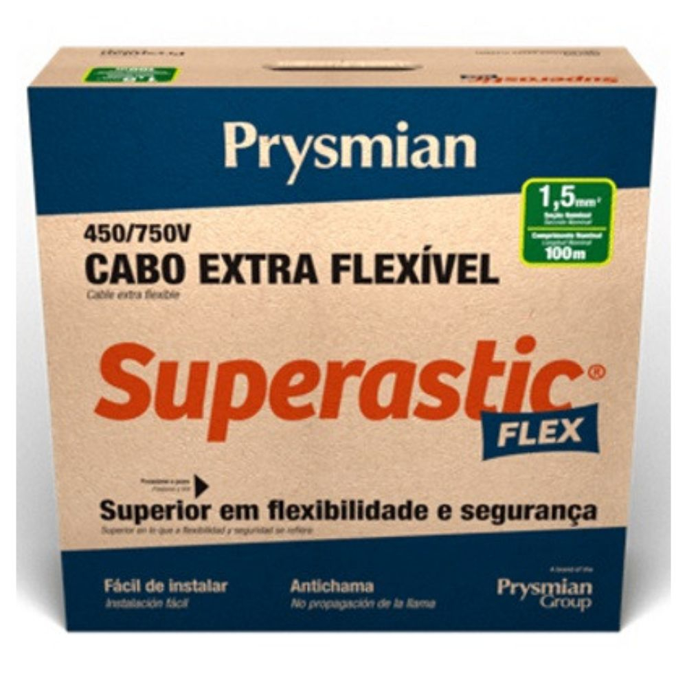 Cabo Flexível Supastic 1.5 100M Vermelho Prysmian