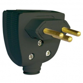 Plug Macho Reforçado 2 Pinos + Terra 20A 615853 Preto Pial