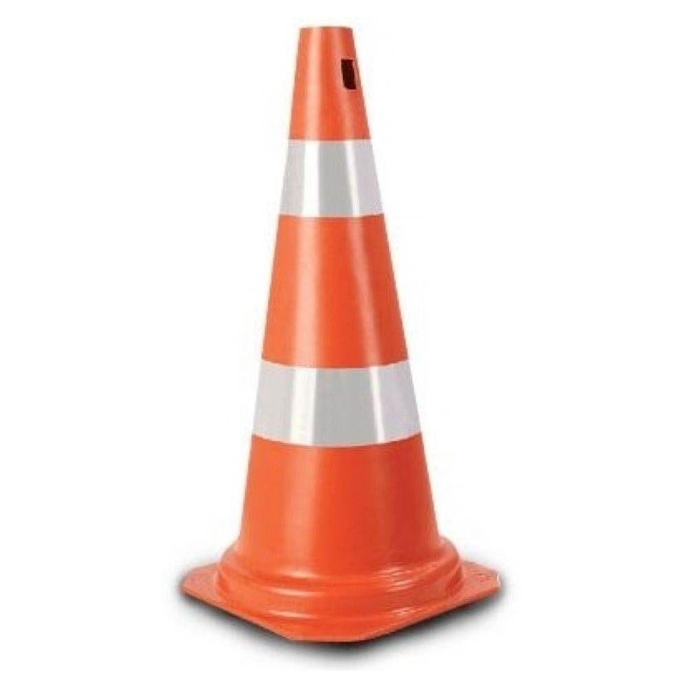 Cone Sinal 50Cm 3400 Laranja/Branco Leadan 