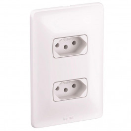 Tomada Zeffia Duplo 2P+T 10A Branco Pial