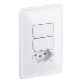 Interruptor Zeffia 2 Simples+Tomada 2P+T 10A Branco Pial
