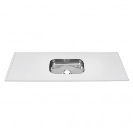 Pia De Cozinha C/Cuba De Inox 120X54 Branca Decoralita