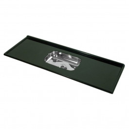 Pia De Cozinha C/Cuba De Inox 160X54 Verde Romanoa Decoralita