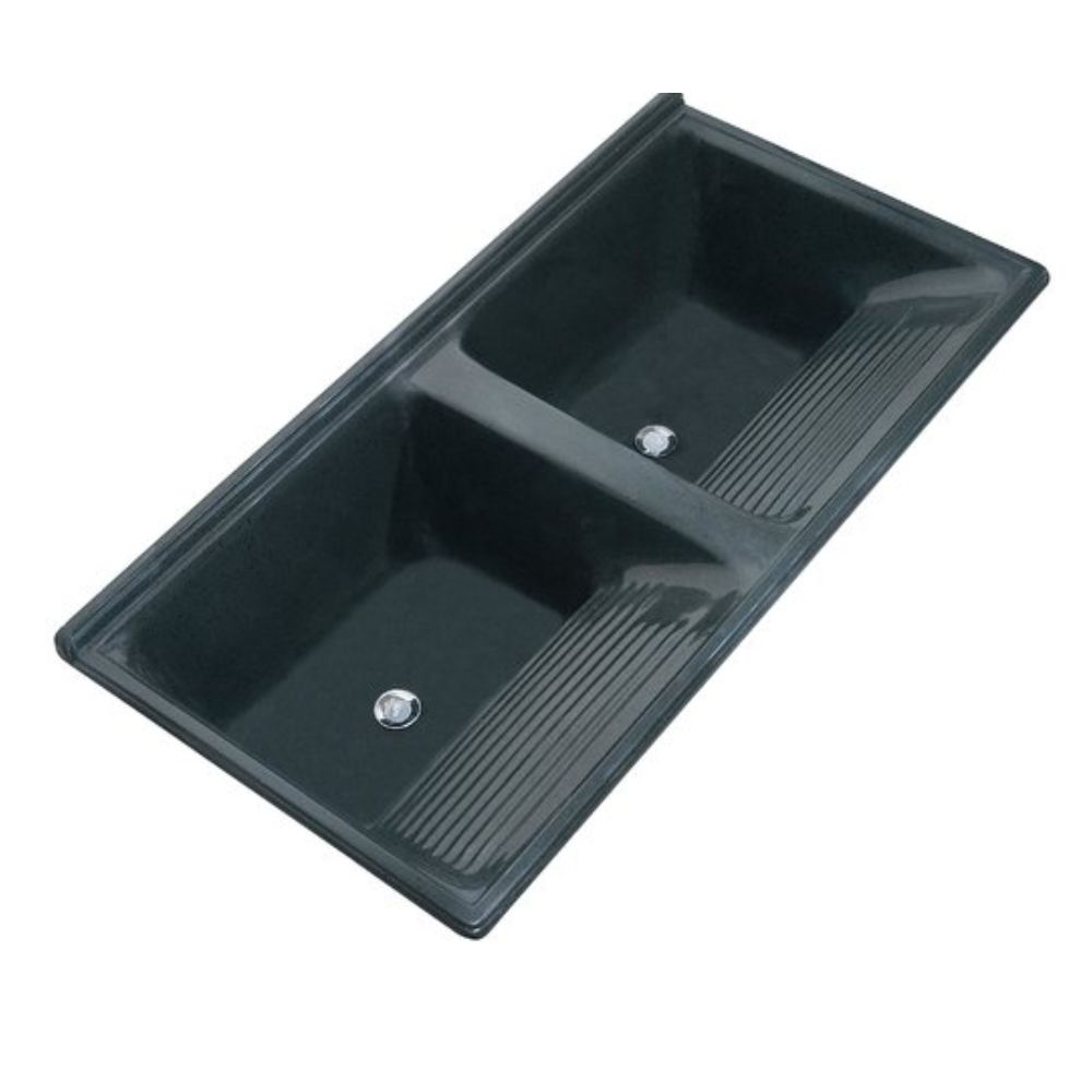 Tanque Em Mármore Duplo 112X53Cm Verde Romano Decoralita