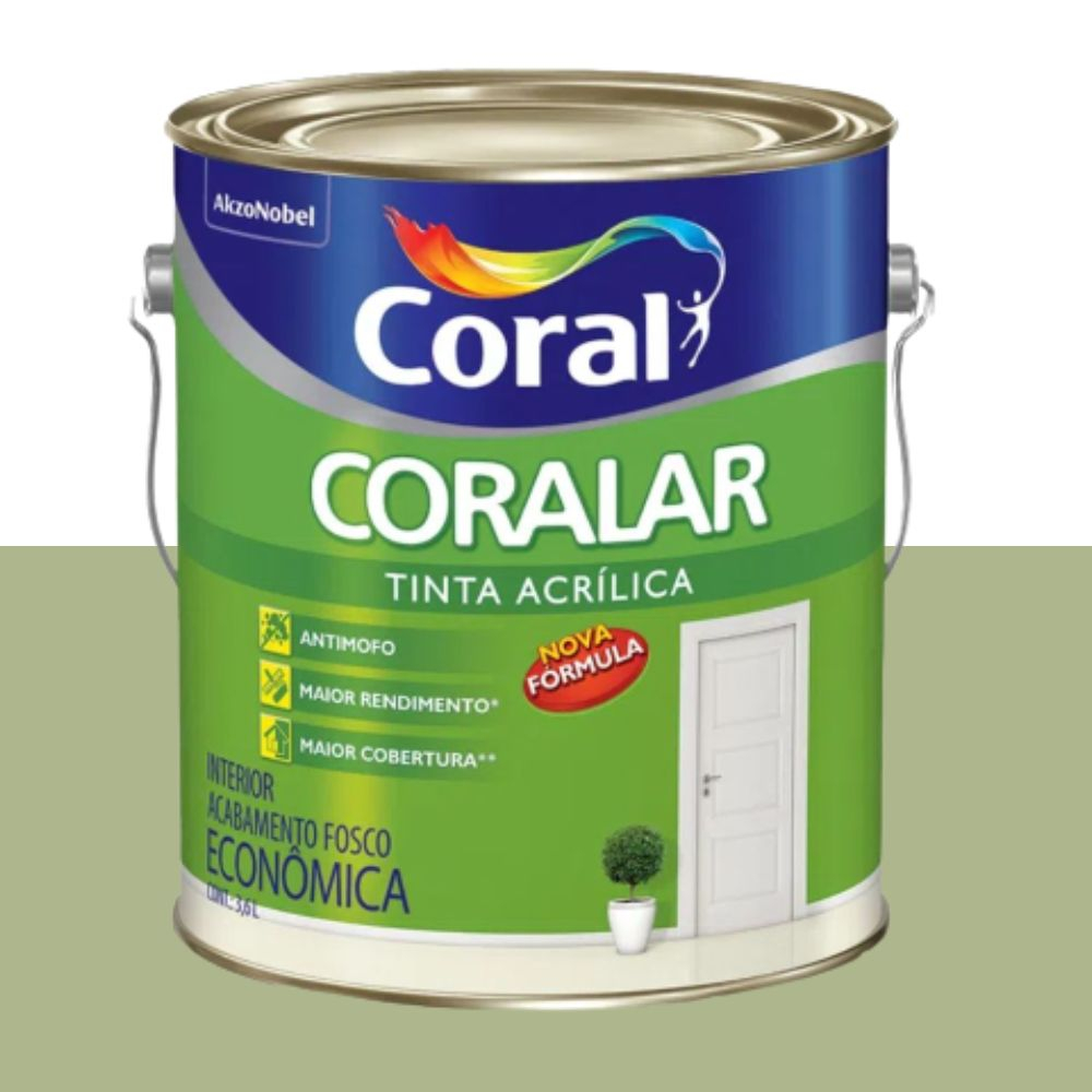 Tinta Coralar Acrílica Verde Kiwi 3.6L Coral