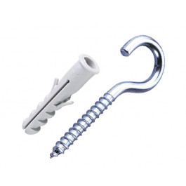 Gancho Zincado Com Bucha Nylon 8 Com 4 Unidades Bemfixa 