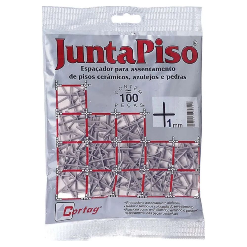 Espaçador Juntapiso 1Mm Com 100 Unidades Cortag