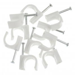 Fixador Bemfixa Para Cabo Coaxial 6 Com 10 Unidades Branco 