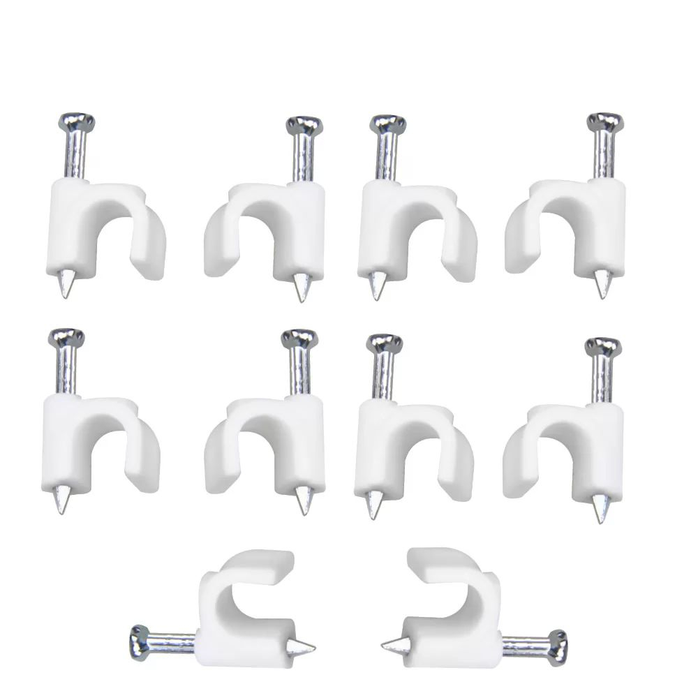 Fixador P/Cabo Coaxial 7Mm 10Un Branco Bemfixa