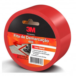 Fita Para Demarcação De Solo  469 Vermelha 50Mm X 30M 3M