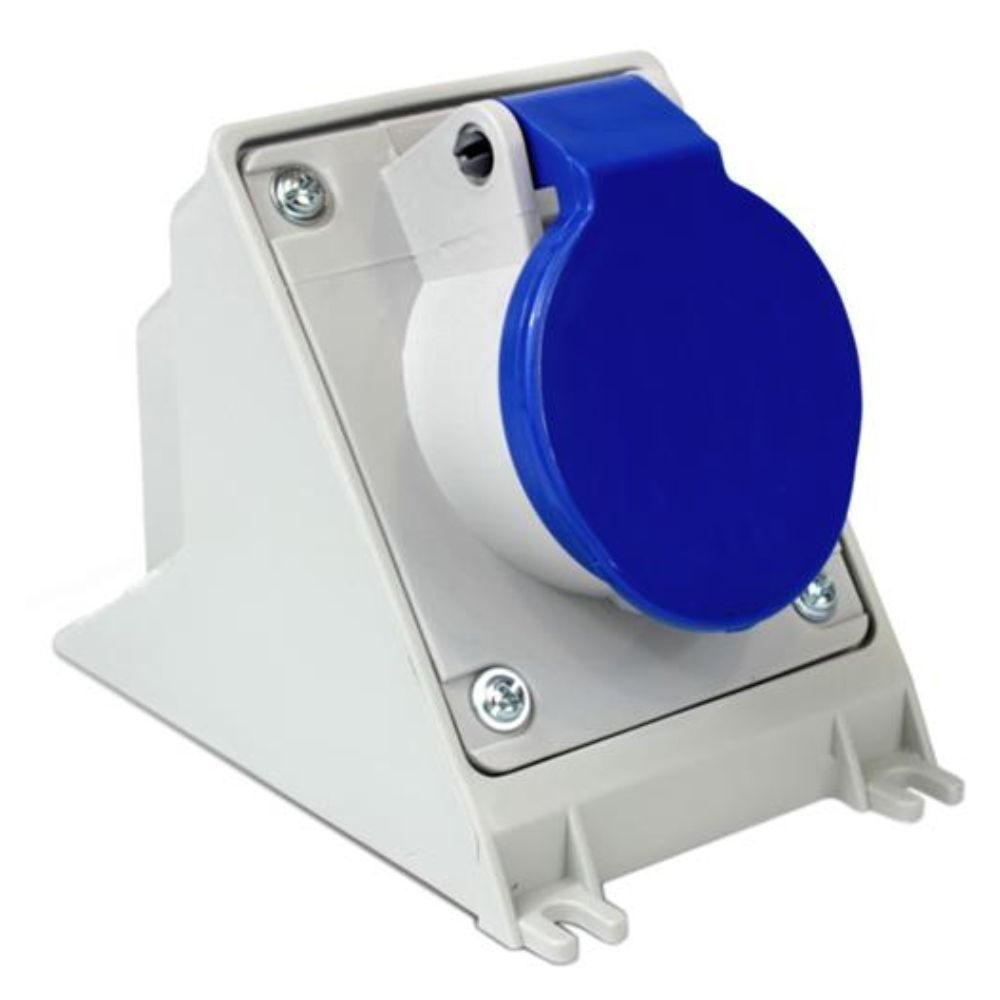 Tomada Newk Sobrepor 2P+T 32 250 Azul Ip4 Steck