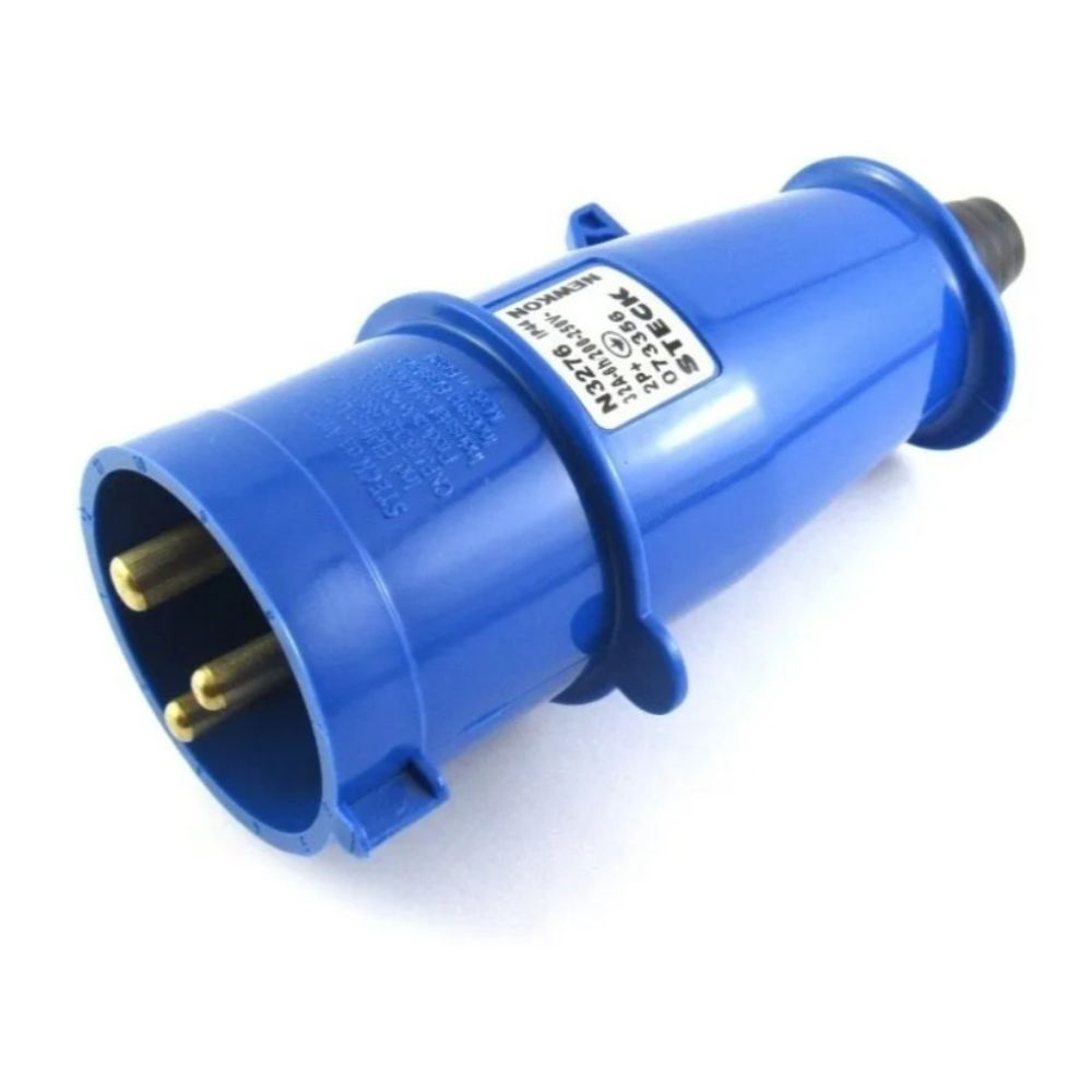 Plugue Newkon 2P+T 32A 250V 6H Azul Ip44 Steck