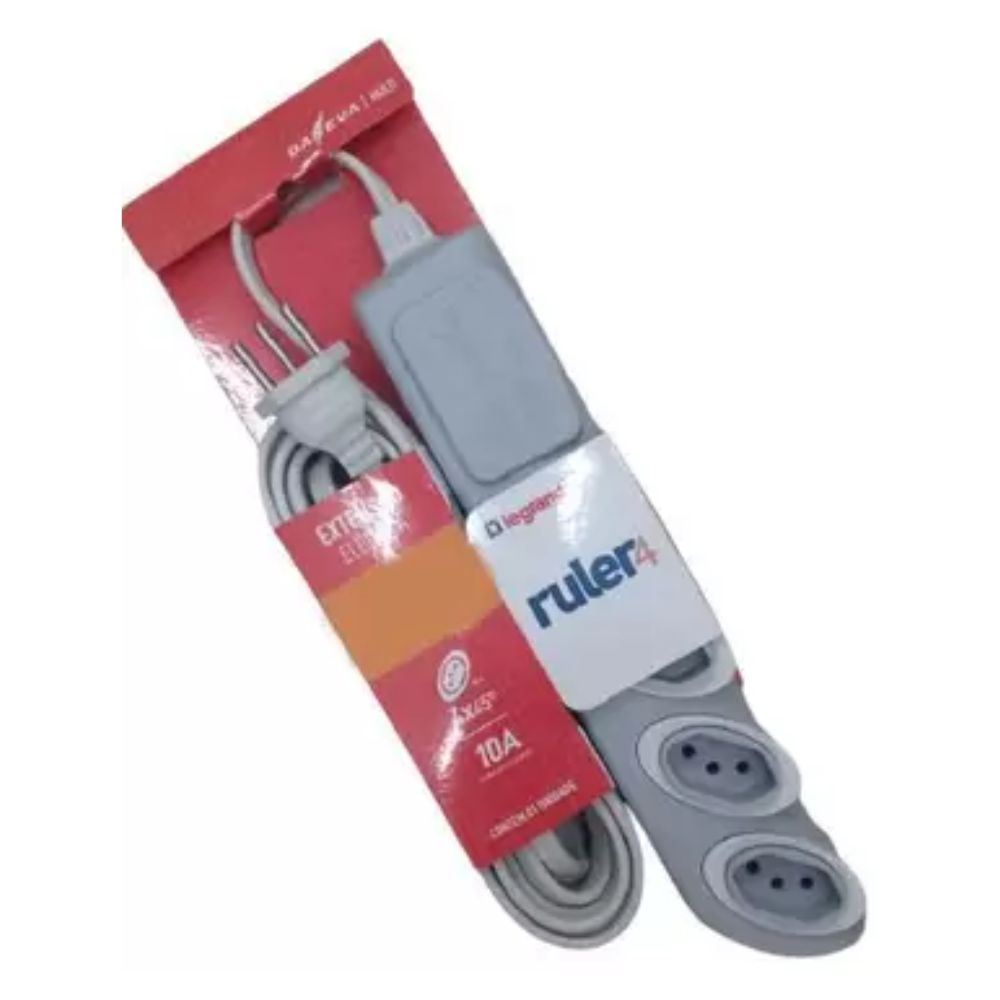 Extensão Cabo Pp Plano Cinza 3X0,75Mm 4 Tomadas - Daneva 