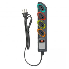 Filtro De Linha Bivolt Circuit Breaker Grafite 4 Tomadas Daneva