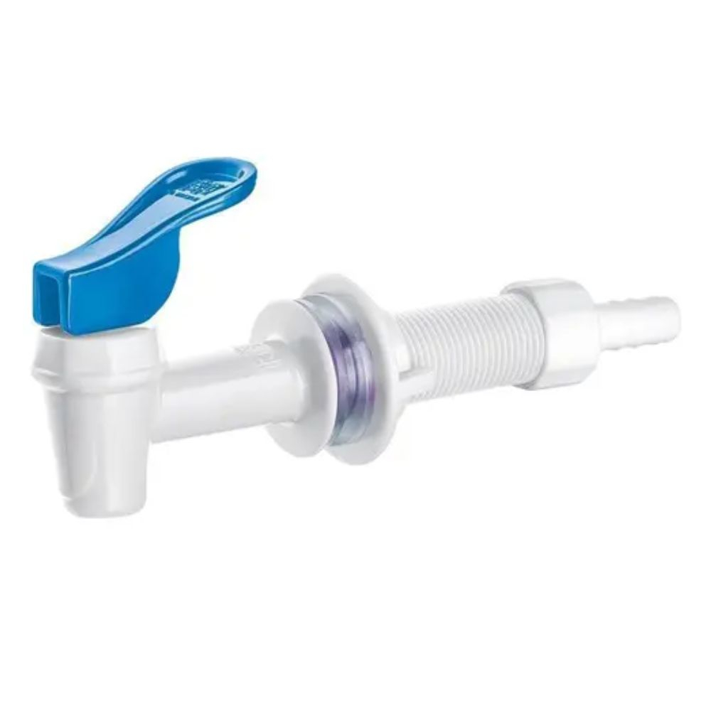 Torneira De Filtro Automática Com Acionamento Superior + Adaptador Branco E Azul Herc