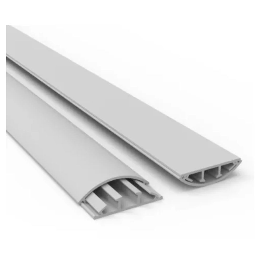 Canaleta Pvc Dupla Piso Com Tampa 50X12Mm Cinza Pial