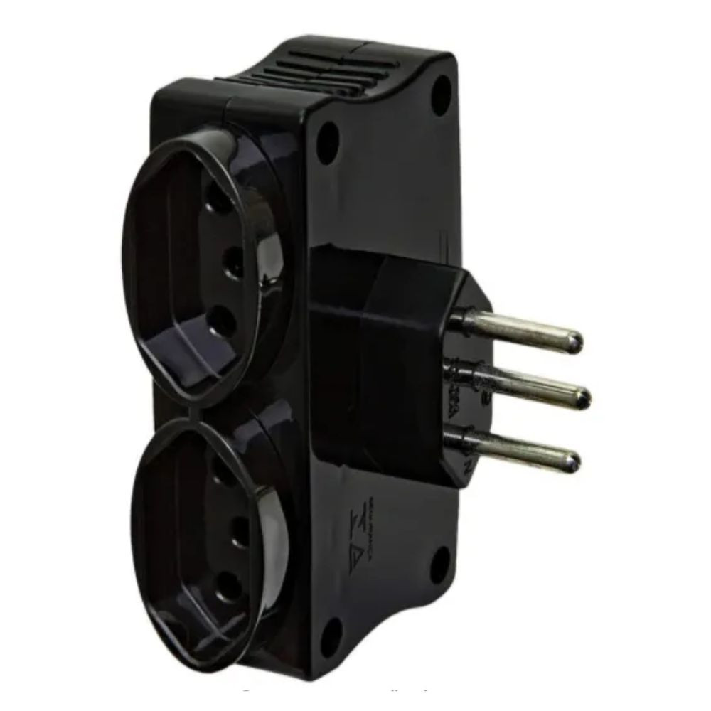 Multi-Usb Carregador 2 Usb + 2 Tomadas Preto Dn1650 Daneva