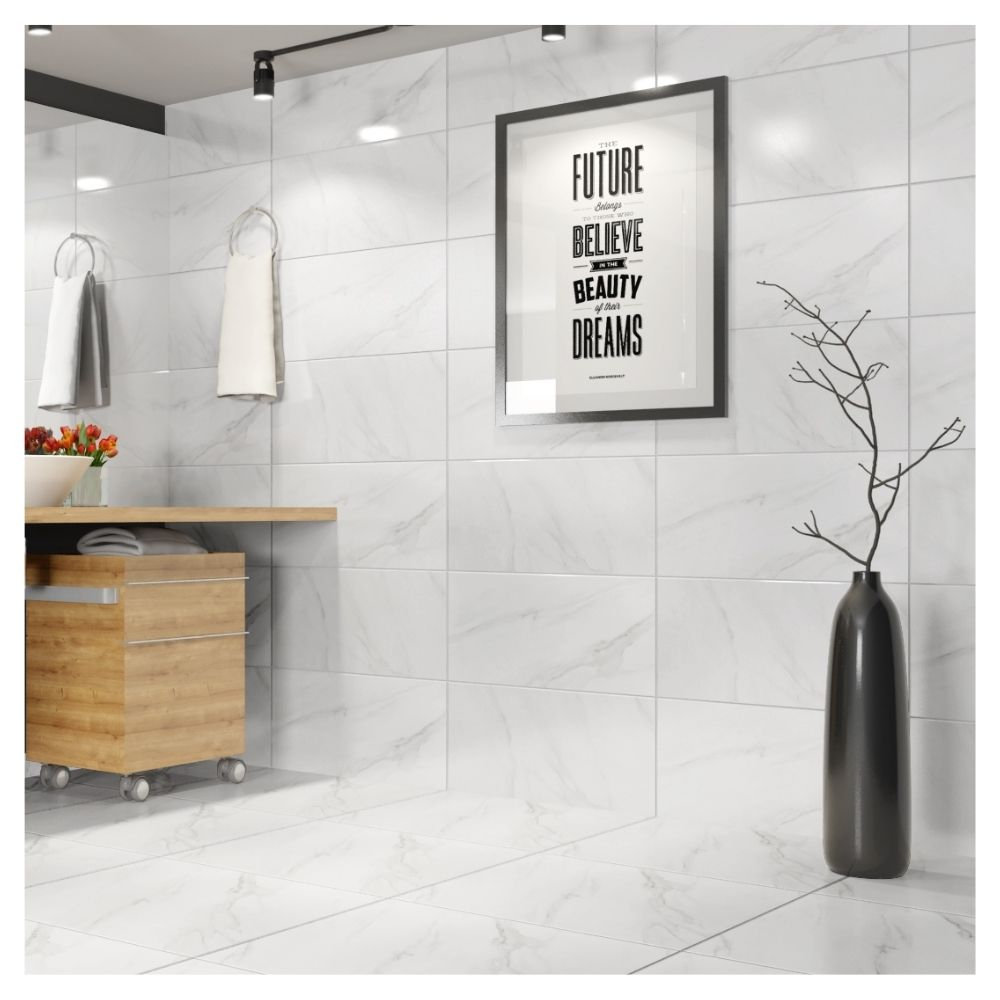 Cerâmica 30X60 Carrara Statuario Brilhante Tipo A Pointer