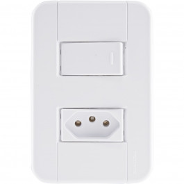 Interruptor Tablet Simples+Tomada 2P+T 10A Branco Tramontina