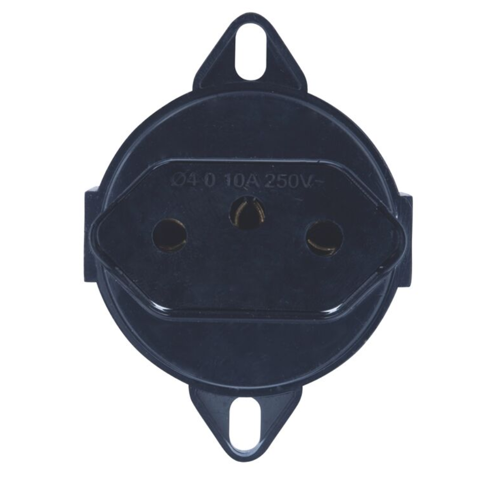Tomada 2P+T Para Tampa De Piso 10A 250V Preta Tramontina