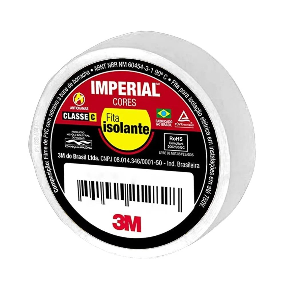 Fita Isolante Imperial 18X20M Branca 3M