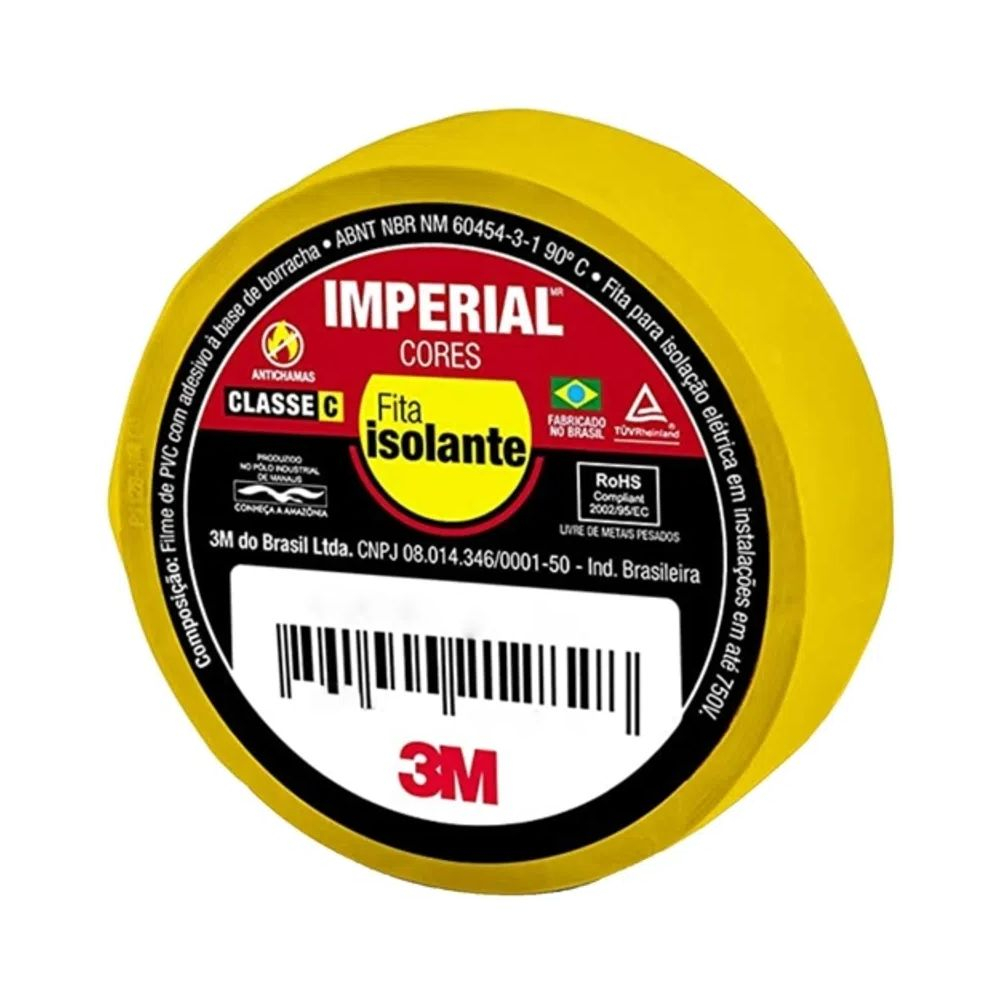 Fita Isolante Imperial 18X20M Amarela 3M