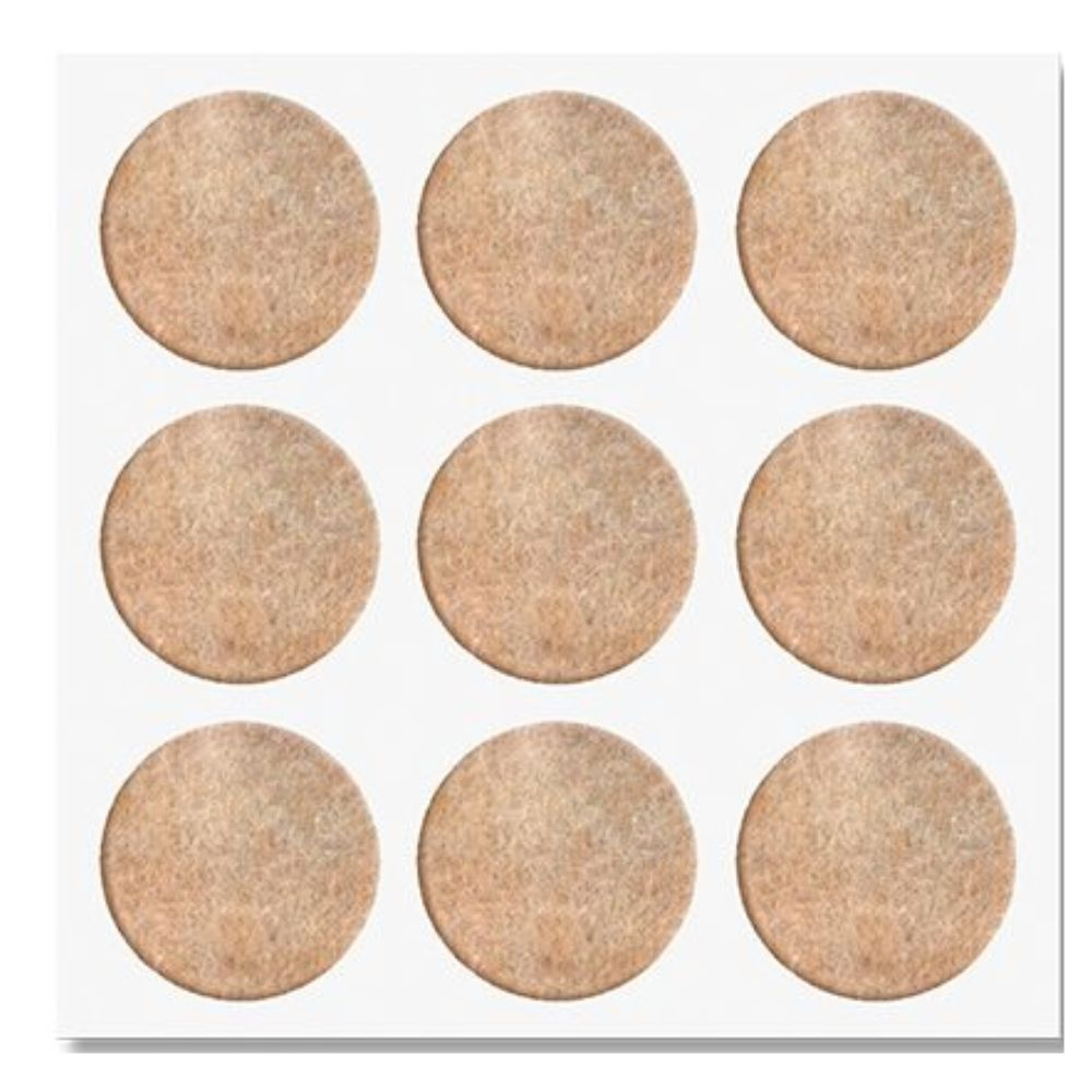Protetor Adesivo De Feltro Marrom Redondo 20Mm 18 Unidades Bemfixa