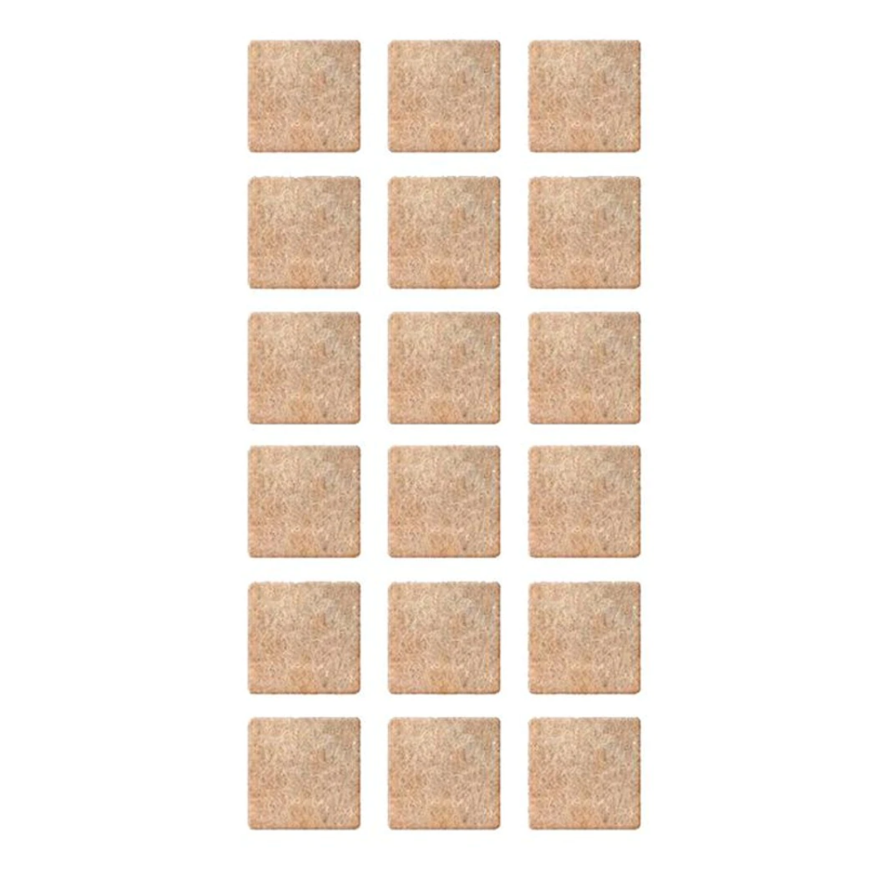 Protetor Adesivo Quadrado De Feltro Marrom 20X20Mm Bemfixa