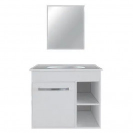 Gabinete Banheiro Kit Maximo  57X46Cm Branco Policlass
