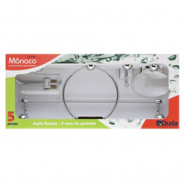Kit Acessórios Monaco Com 5 Peças Cromado Cristal Duda