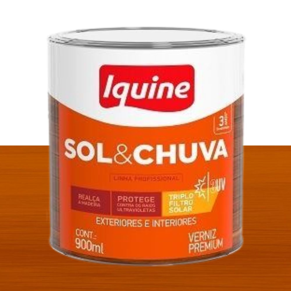 Verniz Sol E Chuva Triplo Filtro Solar Canela 0.9L Iquine
