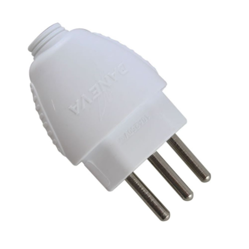 Plugue Desmontável 2P+T 10A Branco Daneva