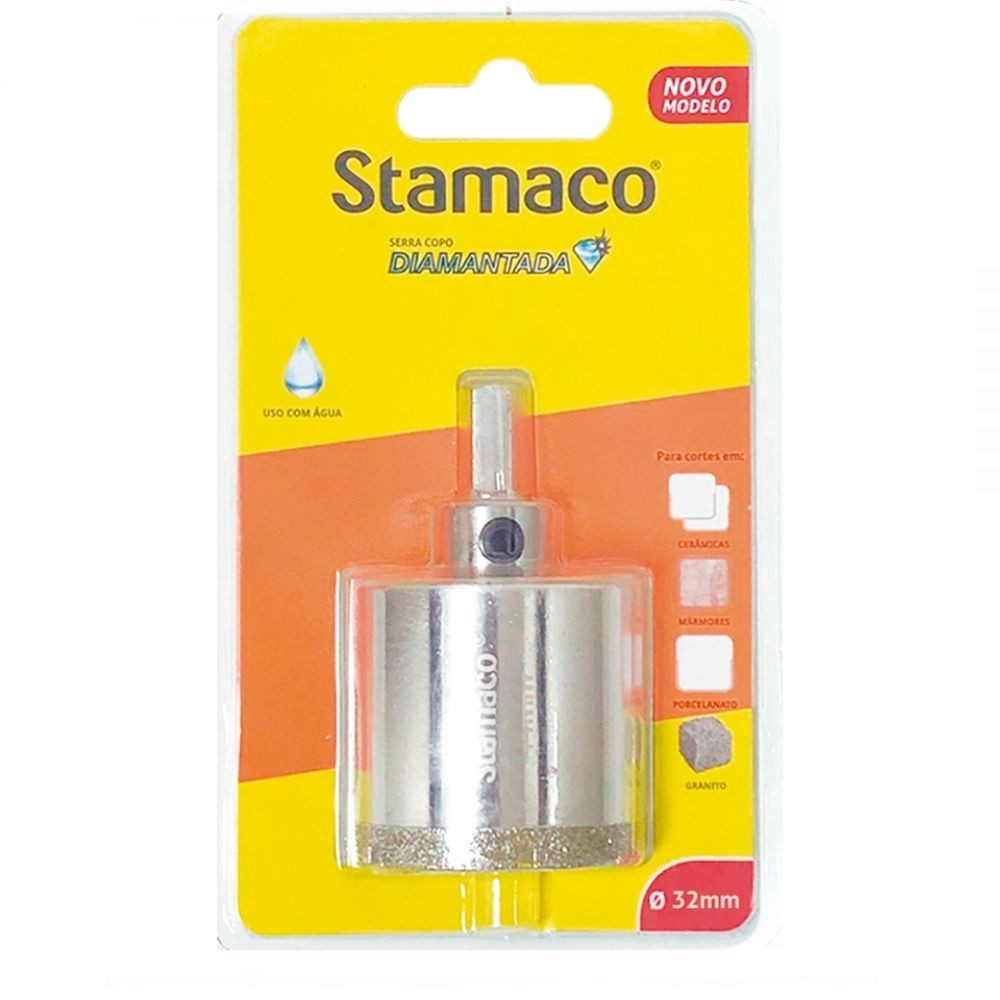 Serra Copo Diamantada Com Haste 32Mm Stamaco