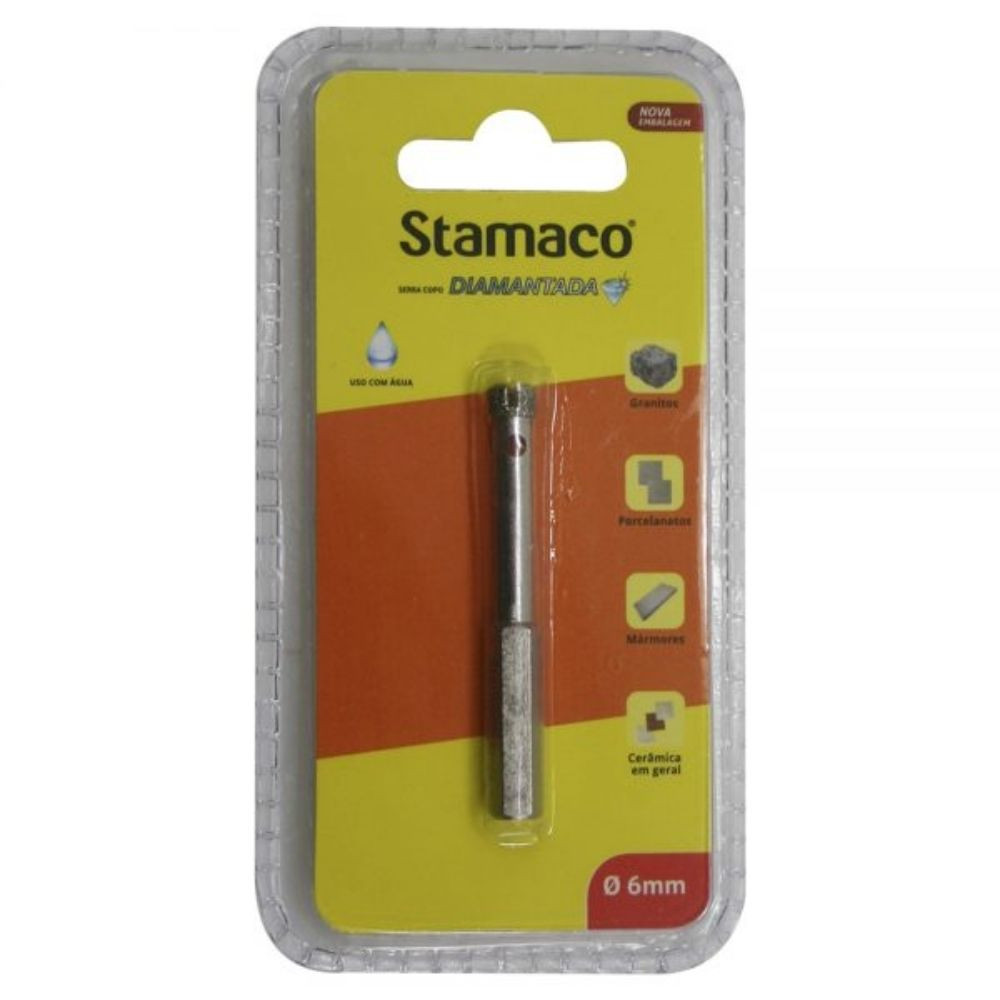 Serra Copo Diamantada Com Haste 6Mm Stamaco
