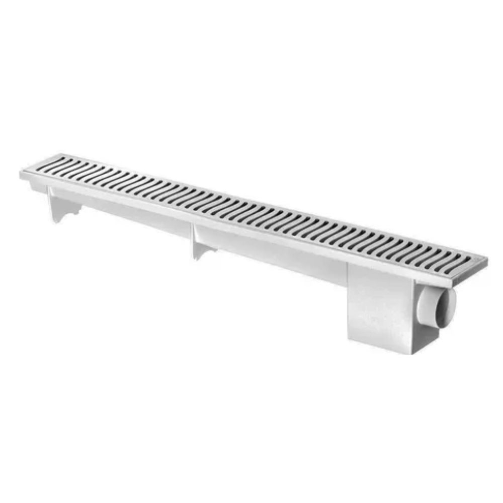 Ralo Linear Modulável Sifonado Branco 40Mm 50Cm Herc