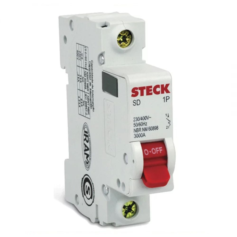 Disjuntor Unipolar Monofásico 50A 3Ka Sdd61C50 Steck