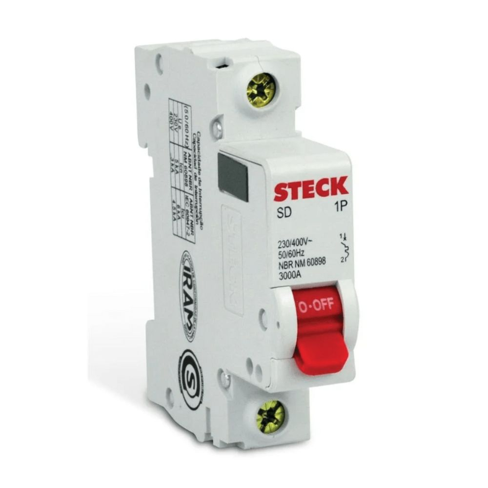 Disjuntor Monopolar 70A 4.5Ka Curva C Sd61C70 Steck