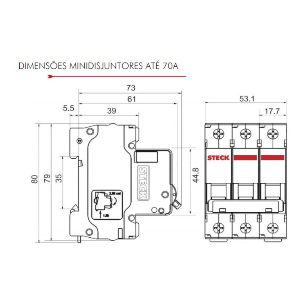 Disjuntor Trifásico 40A 3Ka Sdd63C40 Steck