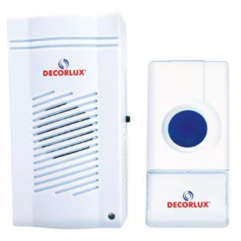 Campainha Ding Dong S/Fio Pilha 80M Branco Decorlux