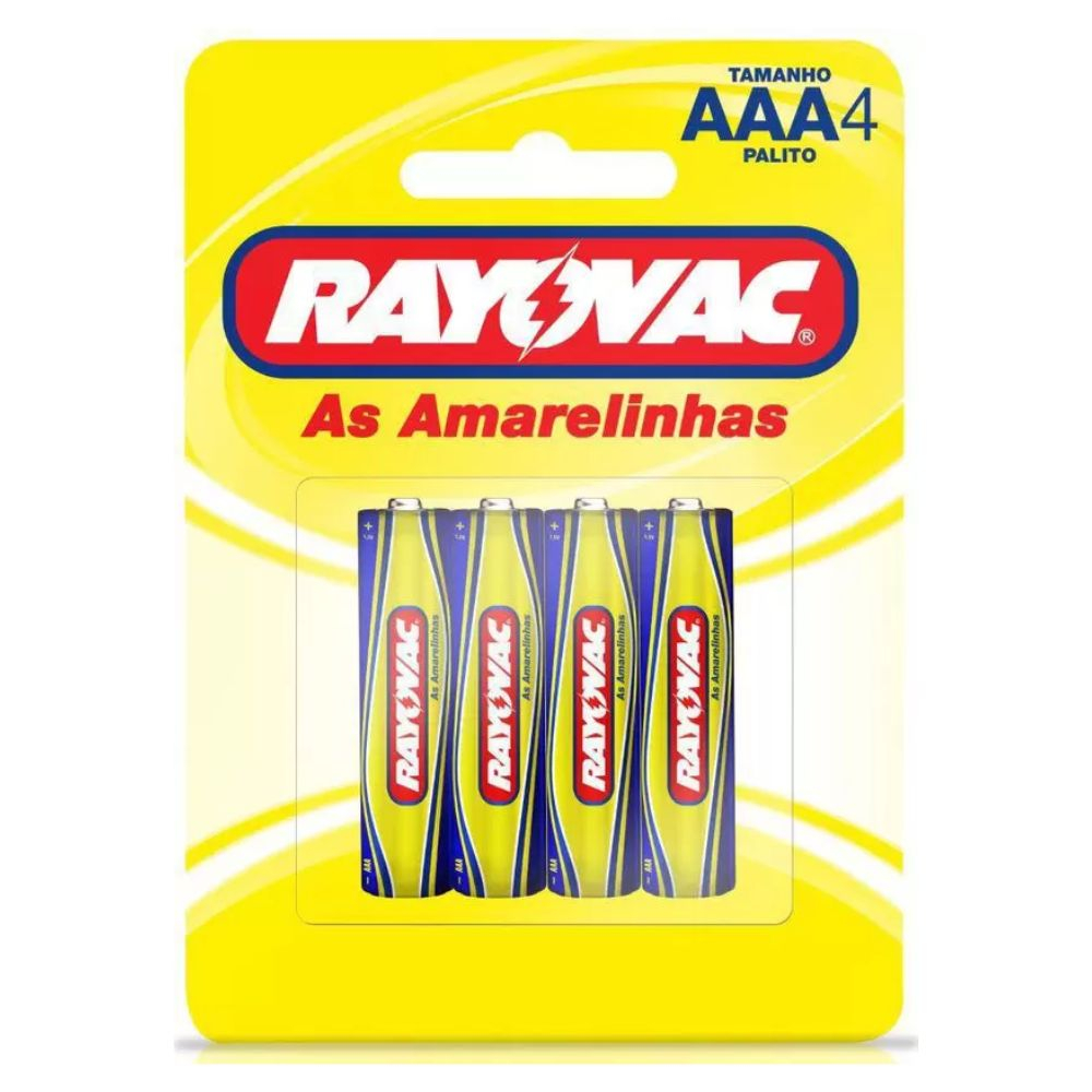 Pilha Aaa As Amarelinhas Palito 4 Unidades 1,5V Rayovac