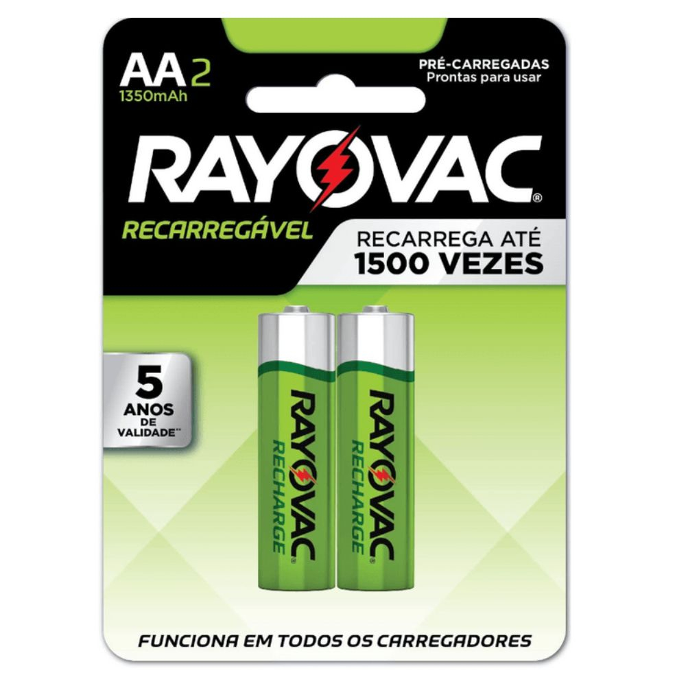 Pilha Recarregável Eco Aa2 1.350 Mah Rayovac