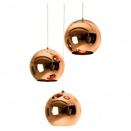Pendente Vidro Cobre 3 Bolas 20Cm Neotron
