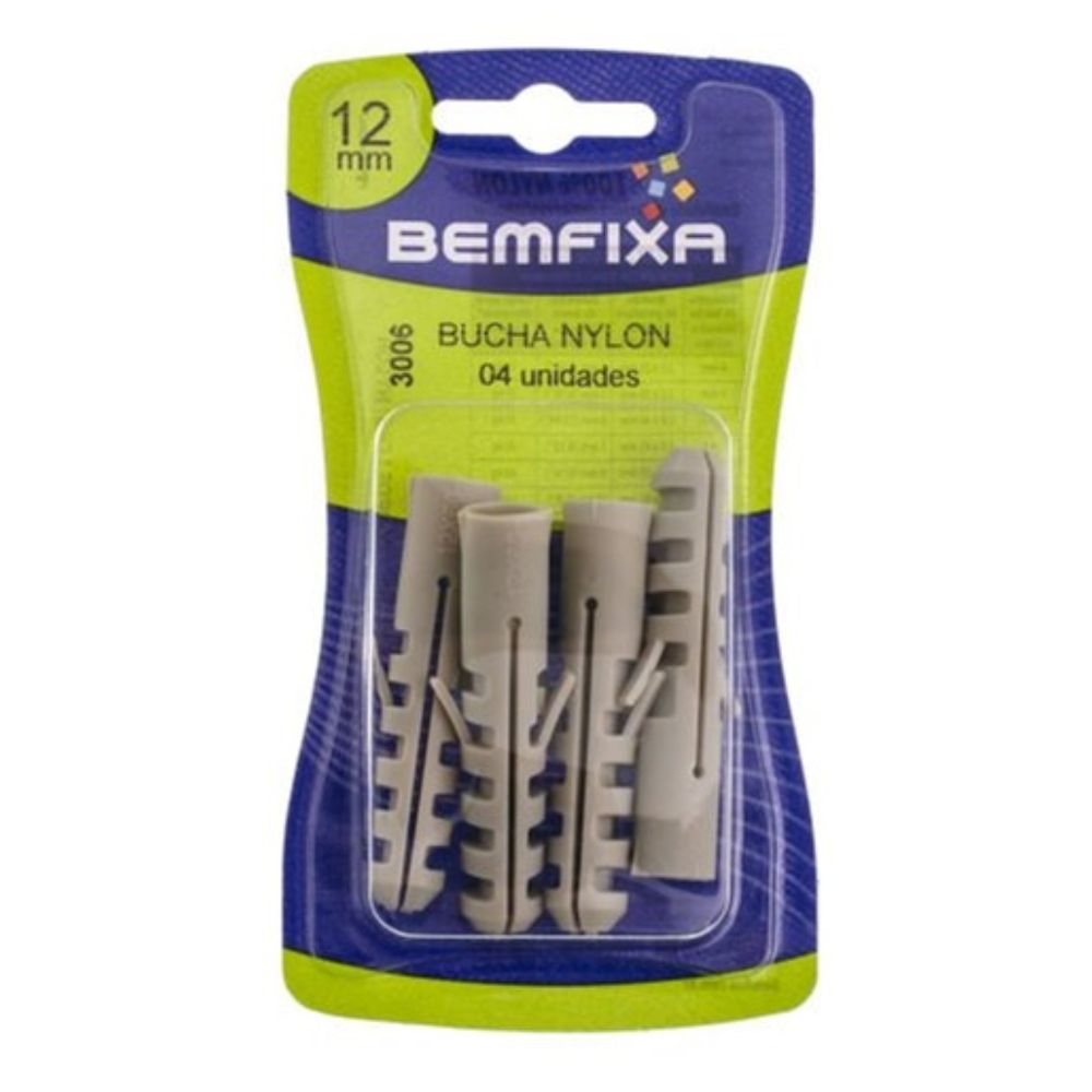 Bucha De Nylon 12Mm Com 4 Unidades Bemfixa
