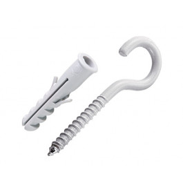 Gancho Branco Com Bucha Com Anel 6Mm Com 4 Unidades Bemfixa