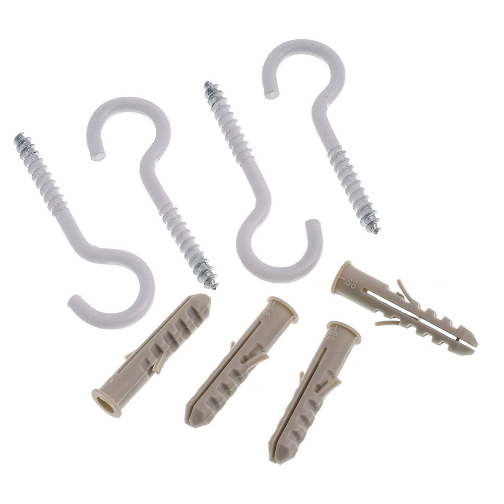 Gancho Branco Com Bucha Com Anel 8Mm 4 Unidades Bemfixa
