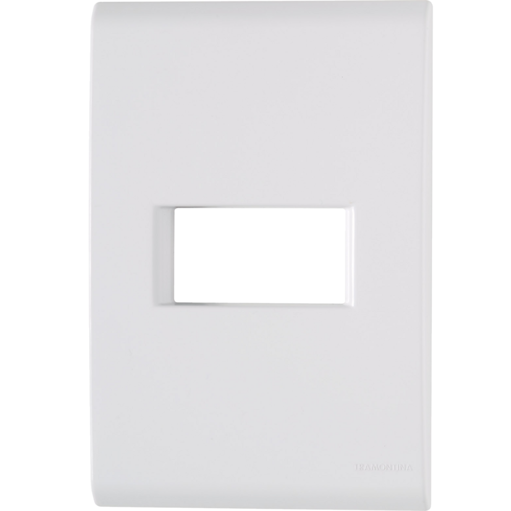 Placa Liz 4X2 1 Posto Horizontal Branca Tramontina