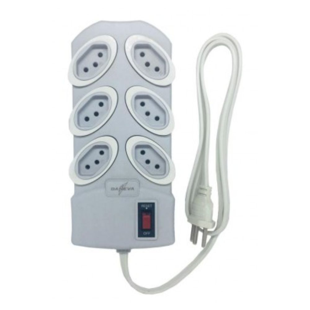 Filtro De Linha Circuit Breaker 6 Tomadas 2P T 10A 250V Cinza Daneva