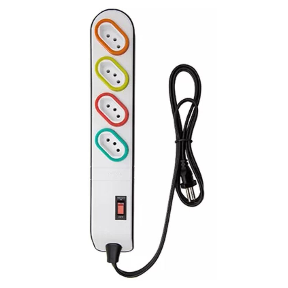 Filtro De Linha 1,3M 4 Tomadas 2P+T 10A Bivolt Preto Daneva