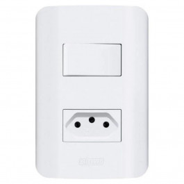 Interruptor Canoa Simples+Tomada 10A Branco Romazi