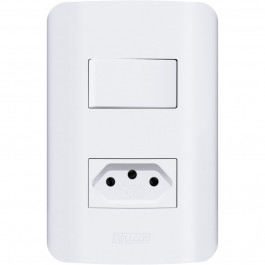 Interruptor Canoa Simples+Tomada 20A Branco Romazi